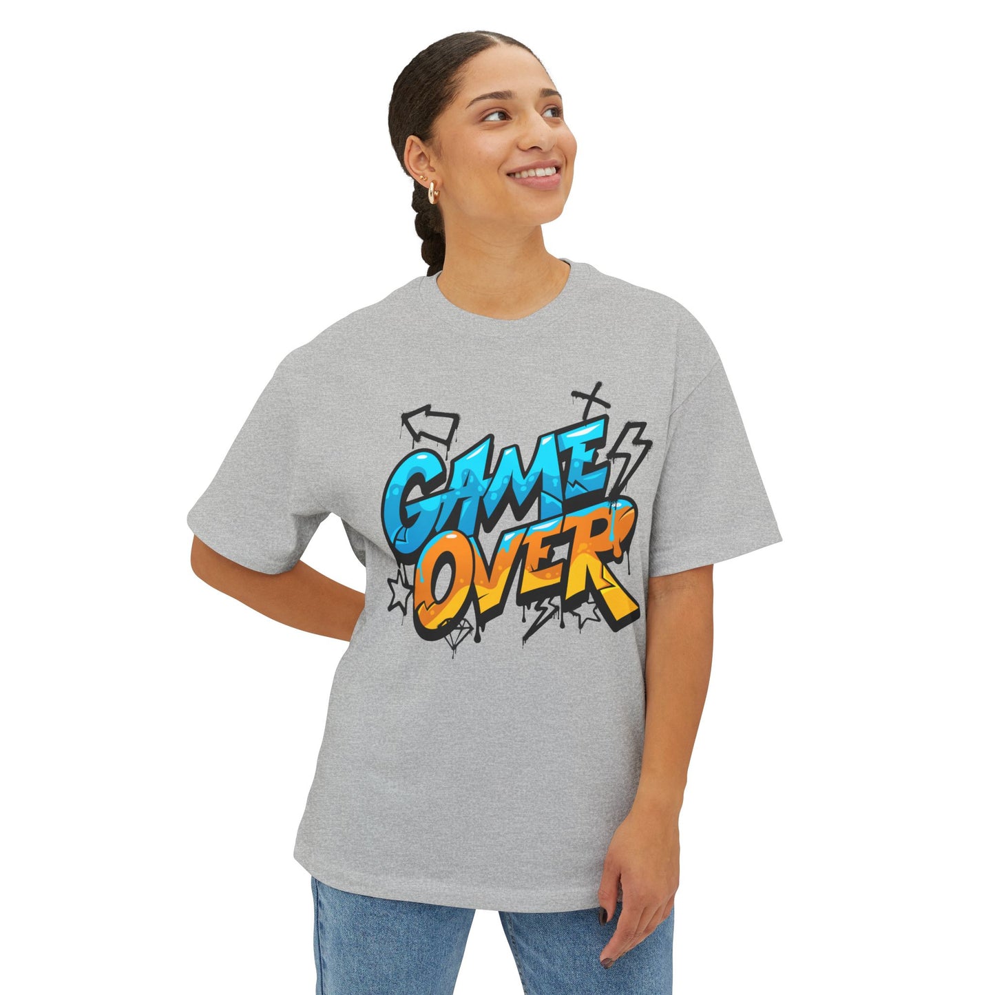 "Game-Over" Unisex Oversized Boxy Tee