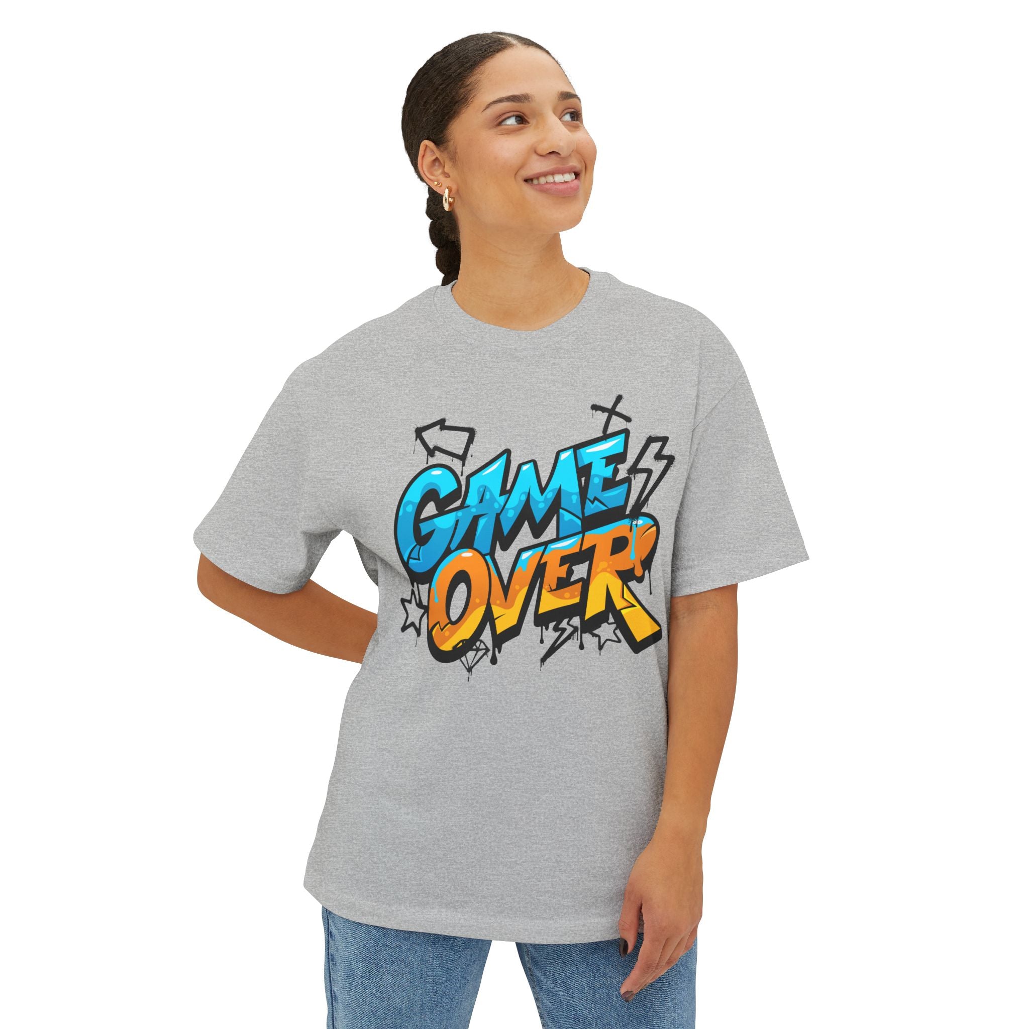 "Game-Over" Unisex Oversized Boxy Tee